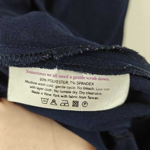 M.M. LaFleur New York Sheath Dress Navy Blue V-neck Short Sleeves Knee Length 8 - Picture 12 of 12